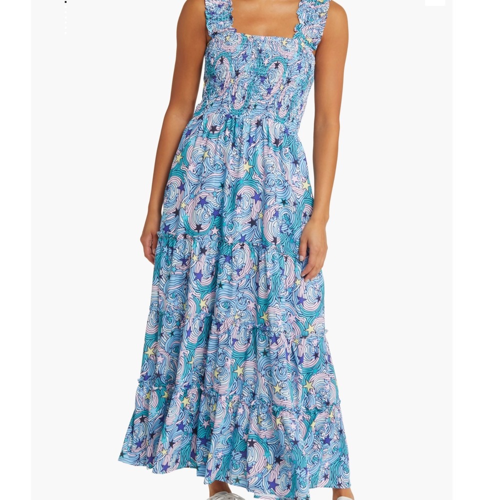 Dressed in LALA Rule Breaker Smocked Maxi Sundress sz xs